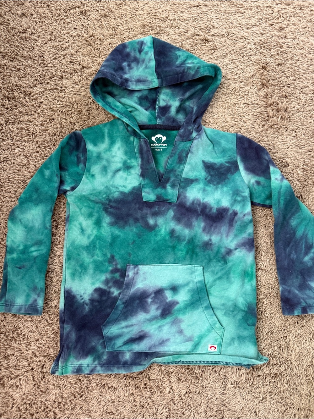 Appaman Teal & Navy Tie-Dye Hooded Sweatshirt